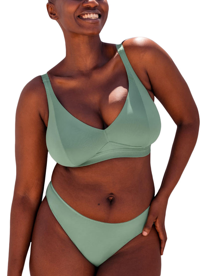 Product image 5 of 8, which shows Curvy Kate Zen Brazilian Knickers, Sage Green, S-M