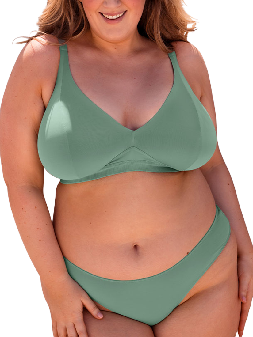 Product image 6 of 8, which shows Curvy Kate Zen Brazilian Knickers, Sage Green, S-M