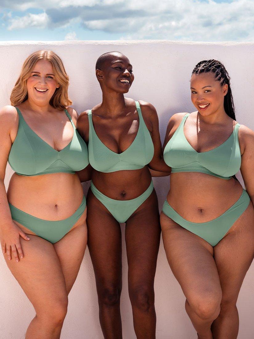 Product image 8 of 8, which shows Curvy Kate Zen Brazilian Knickers, Sage Green, S-M