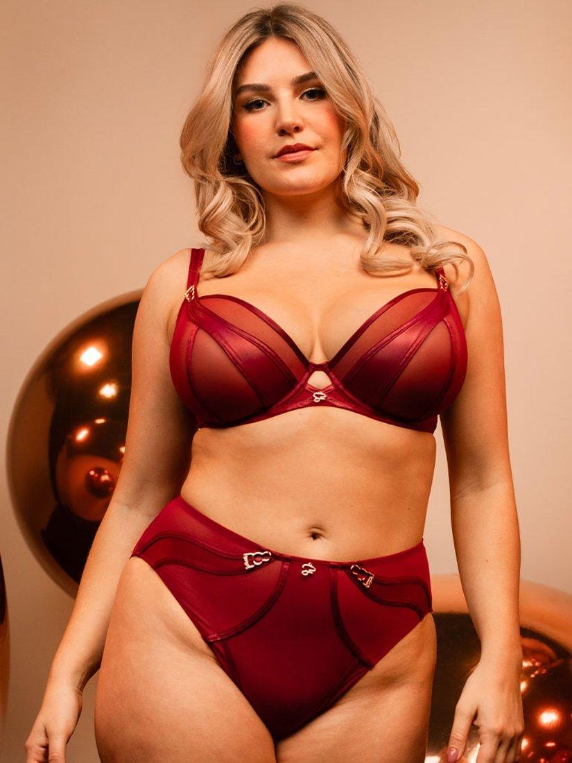 Product image 7 of 8, which shows Curvy Kate Suspense Plunge Bra, Sangria, 30DD