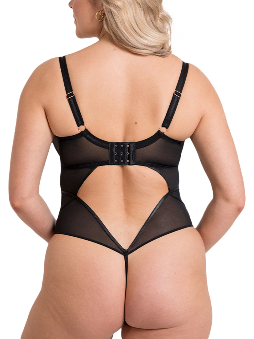 Product image 6 of 8, which shows Curvy Kate Scantilly Suspense Wired Bodysuit, Black, 30DD