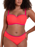 Curvy Kate Minimalist Tie Side Bikini Bottoms, Coral/Pink