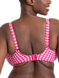 Curvy Kate Check Balcony Bikini Top, Raspberry Pink