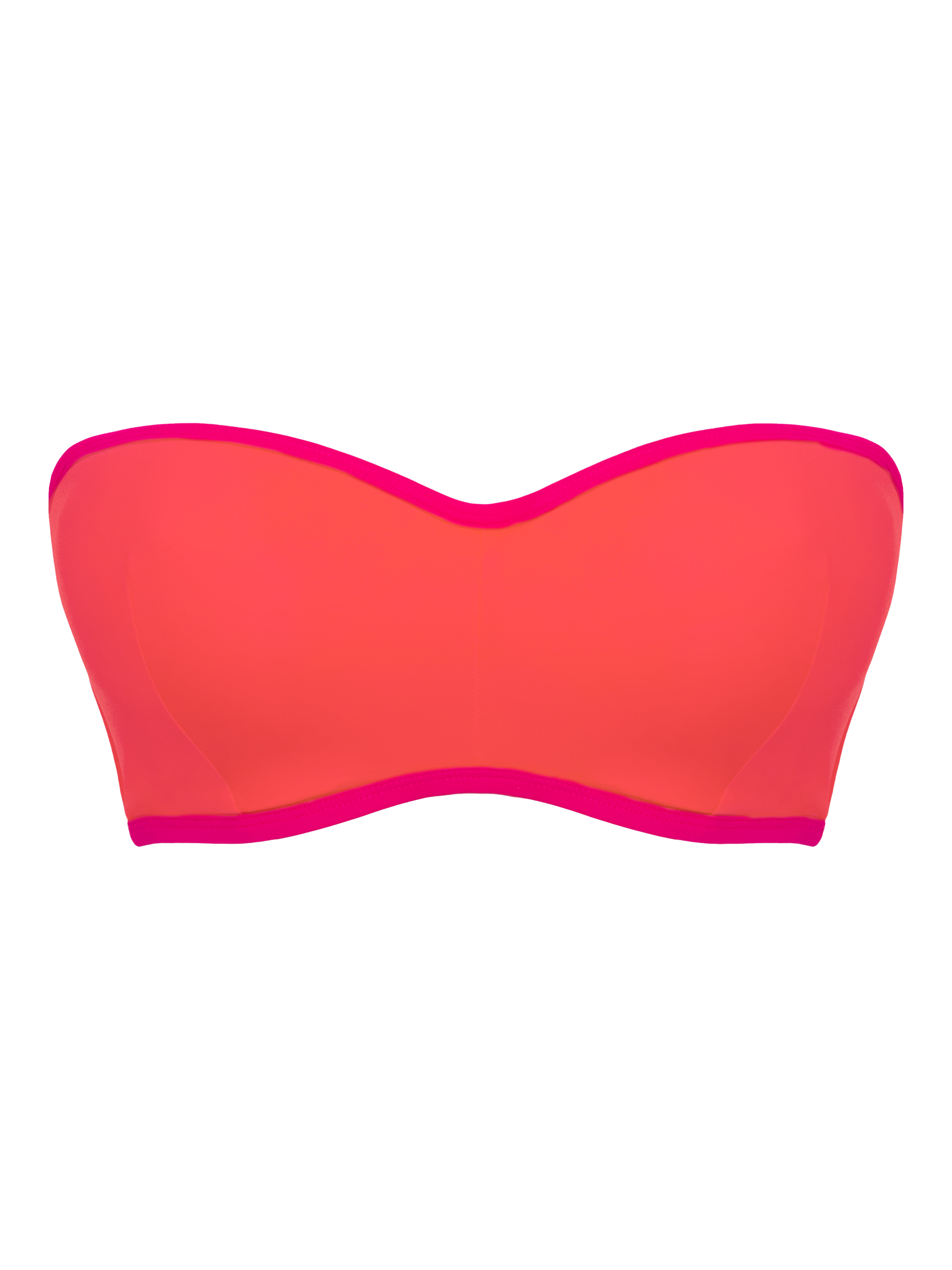 Product image 8 of 8, which shows Curvy Kate Minimalist Bandeau Bikini Top, Coral/Pink, 30D