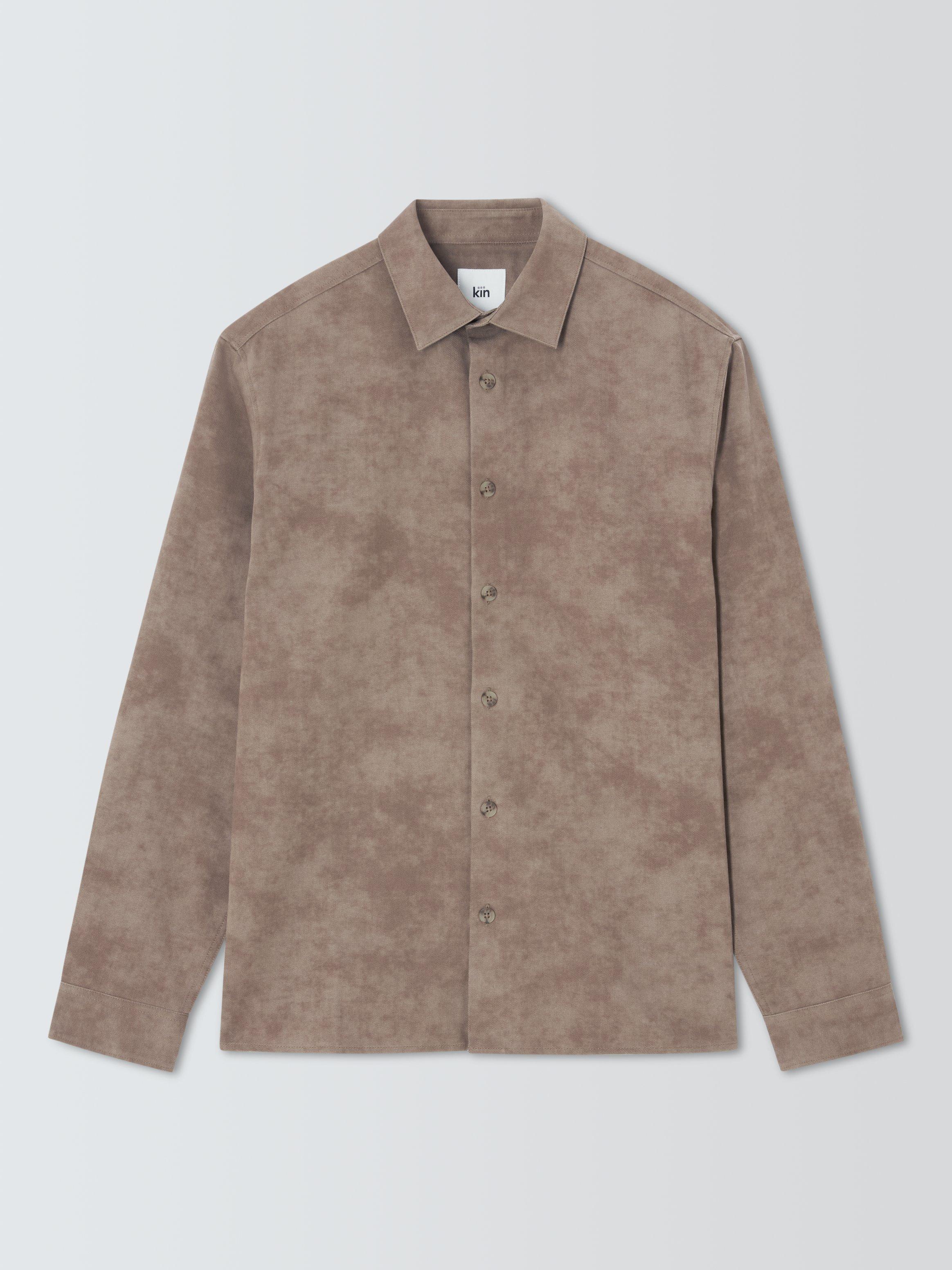 Product image 4 of 6, which shows Kin Cotton Blend Long Sleeve Collar Shirt, Brown, S