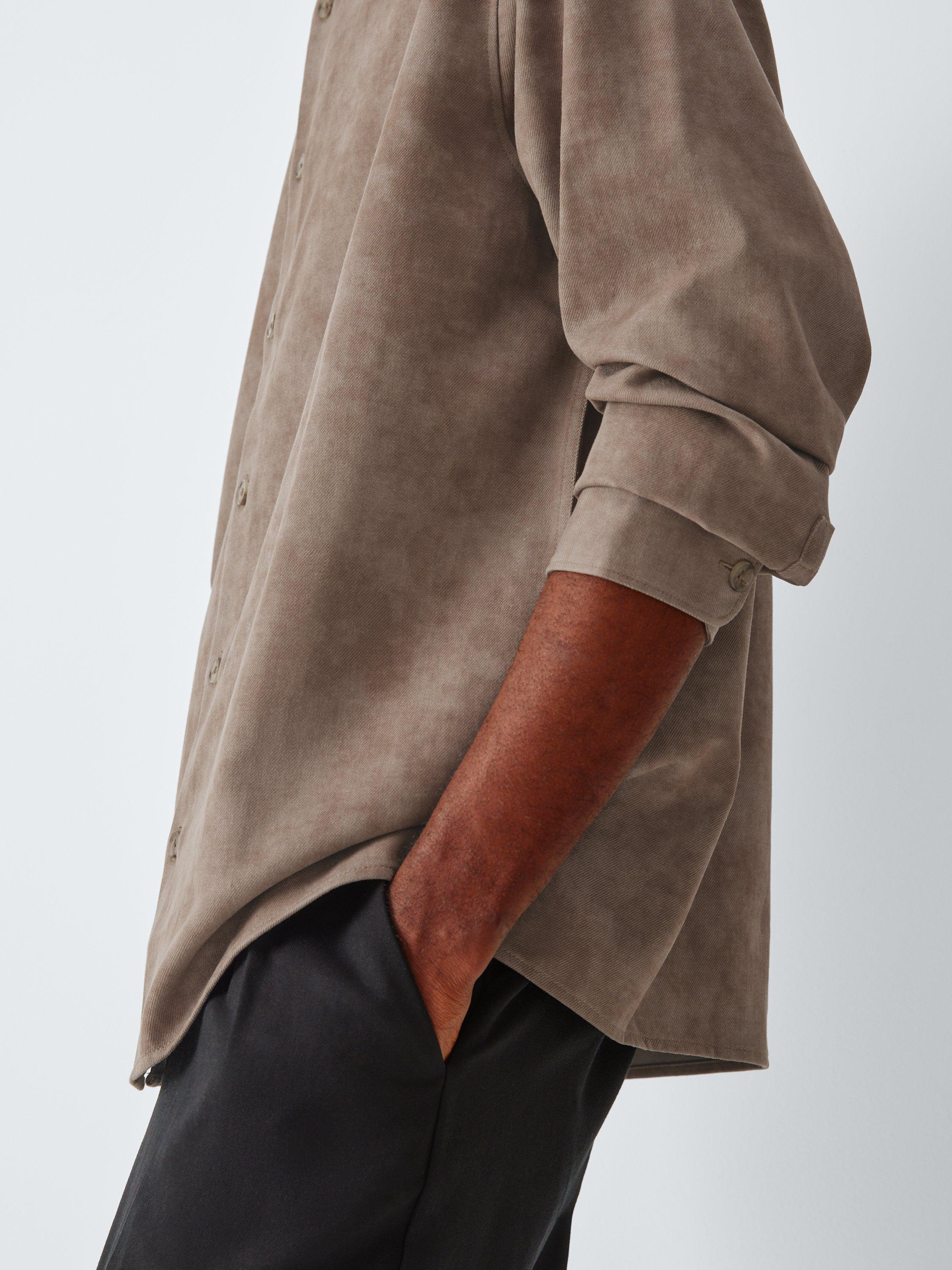 Product image 5 of 6, which shows Kin Cotton Blend Long Sleeve Collar Shirt, Brown, S