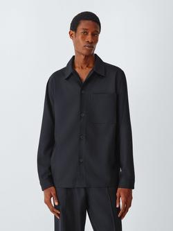 Kin Pintuck Wool Blend Shirt, Dark Navy, Dark Navy