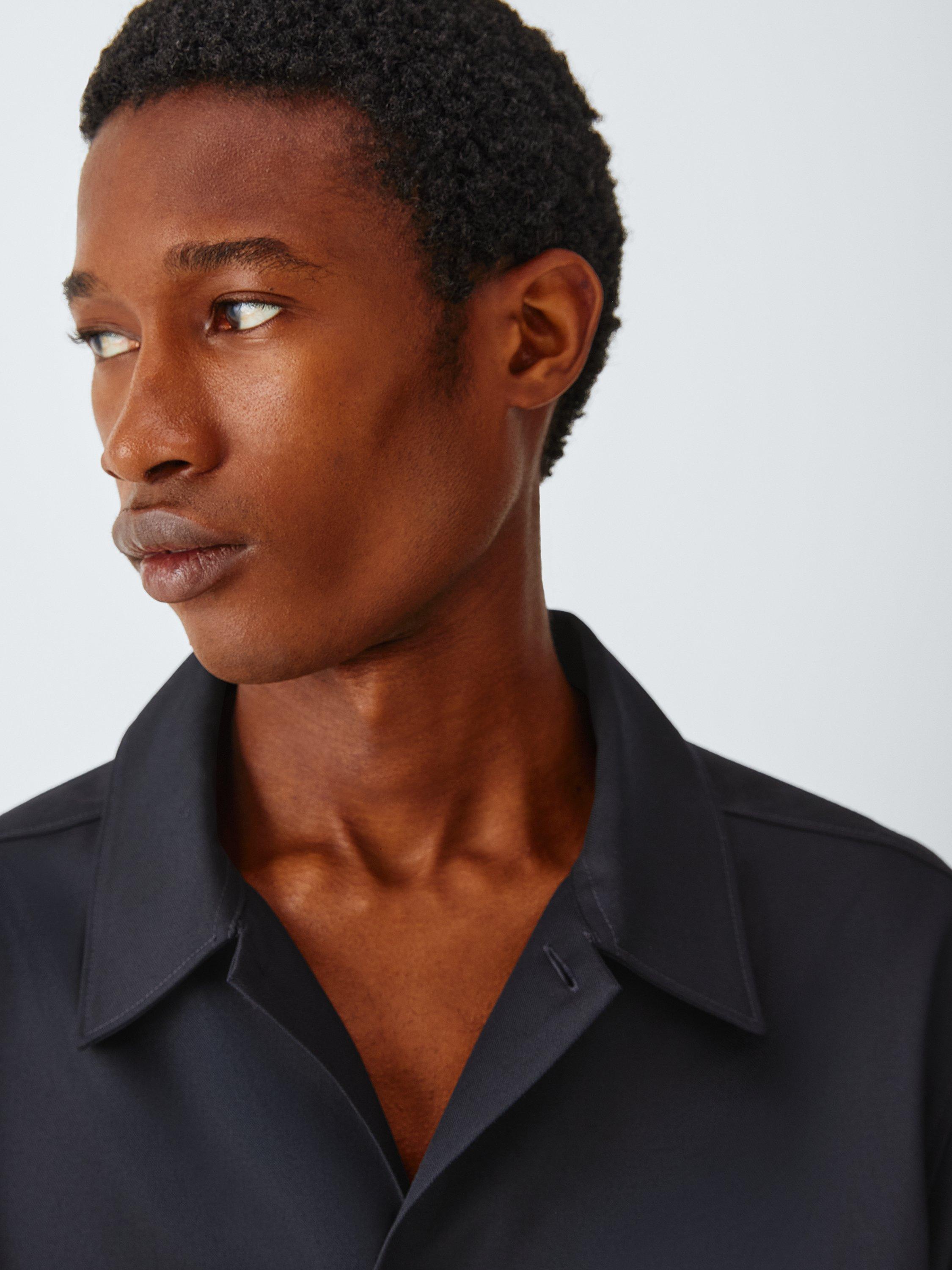 Product image 5 of 7, which shows Kin Pintuck Wool Blend Shirt, Dark Navy, S