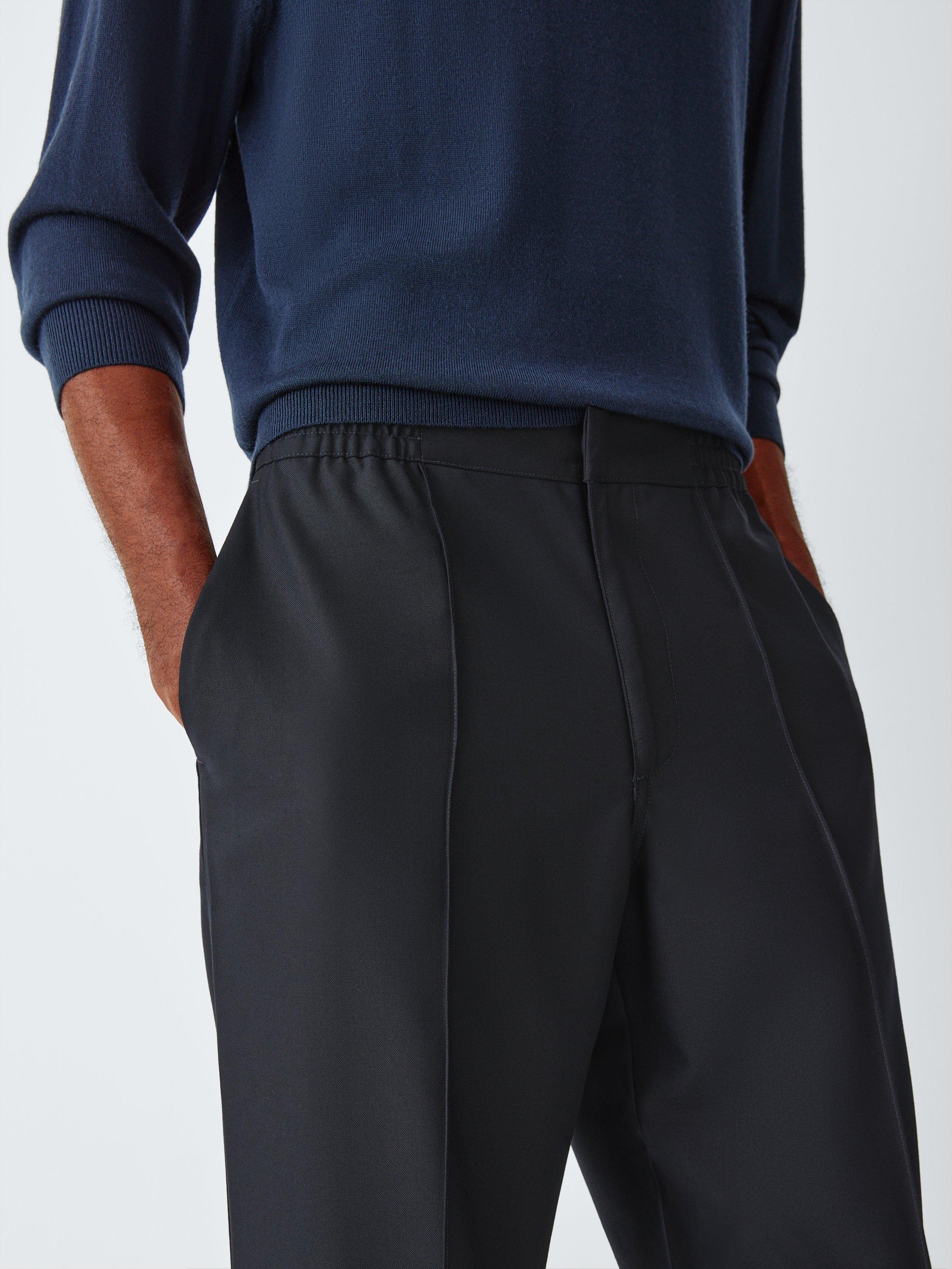 Product image 5 of 6, which shows Kin Pintuck Wool Blend Trousers, Dark Navy, S