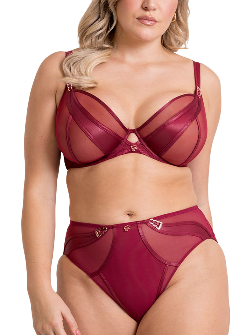 Product image 1 of 7, which shows Curvy Kate Suspense High Waist Knickers, Sangria, S