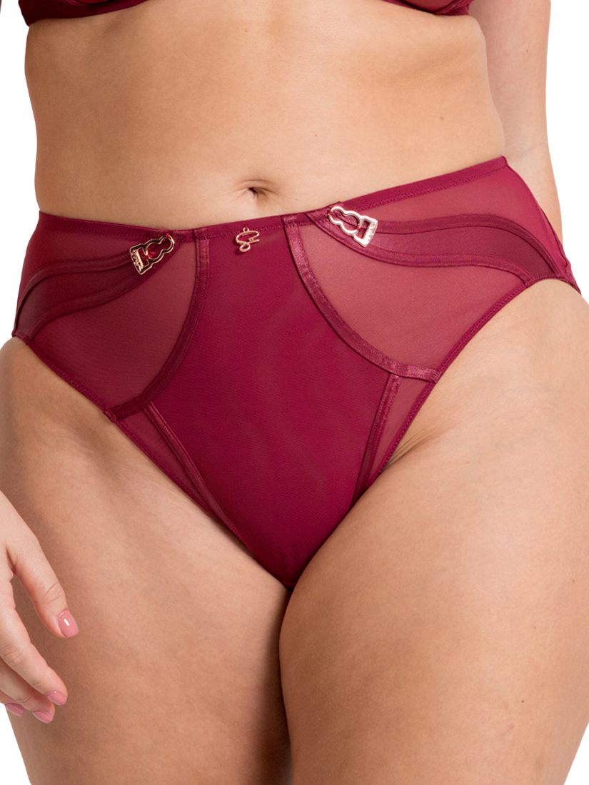Product image 3 of 7, which shows Curvy Kate Suspense High Waist Knickers, Sangria, S