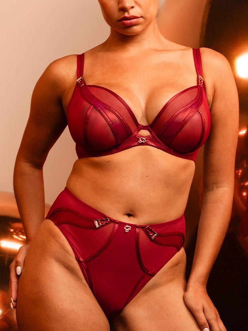 Product image 5 of 7, which shows Curvy Kate Suspense High Waist Knickers, Sangria, S