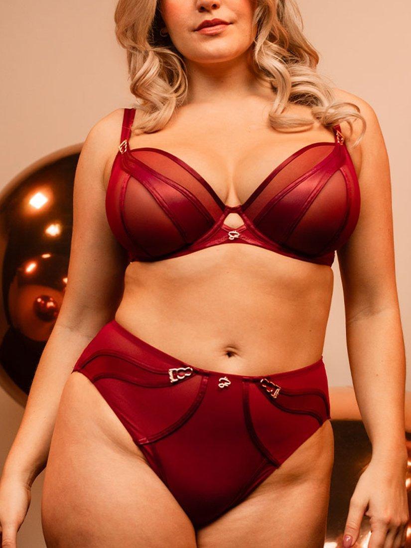 Product image 6 of 7, which shows Curvy Kate Suspense High Waist Knickers, Sangria, S