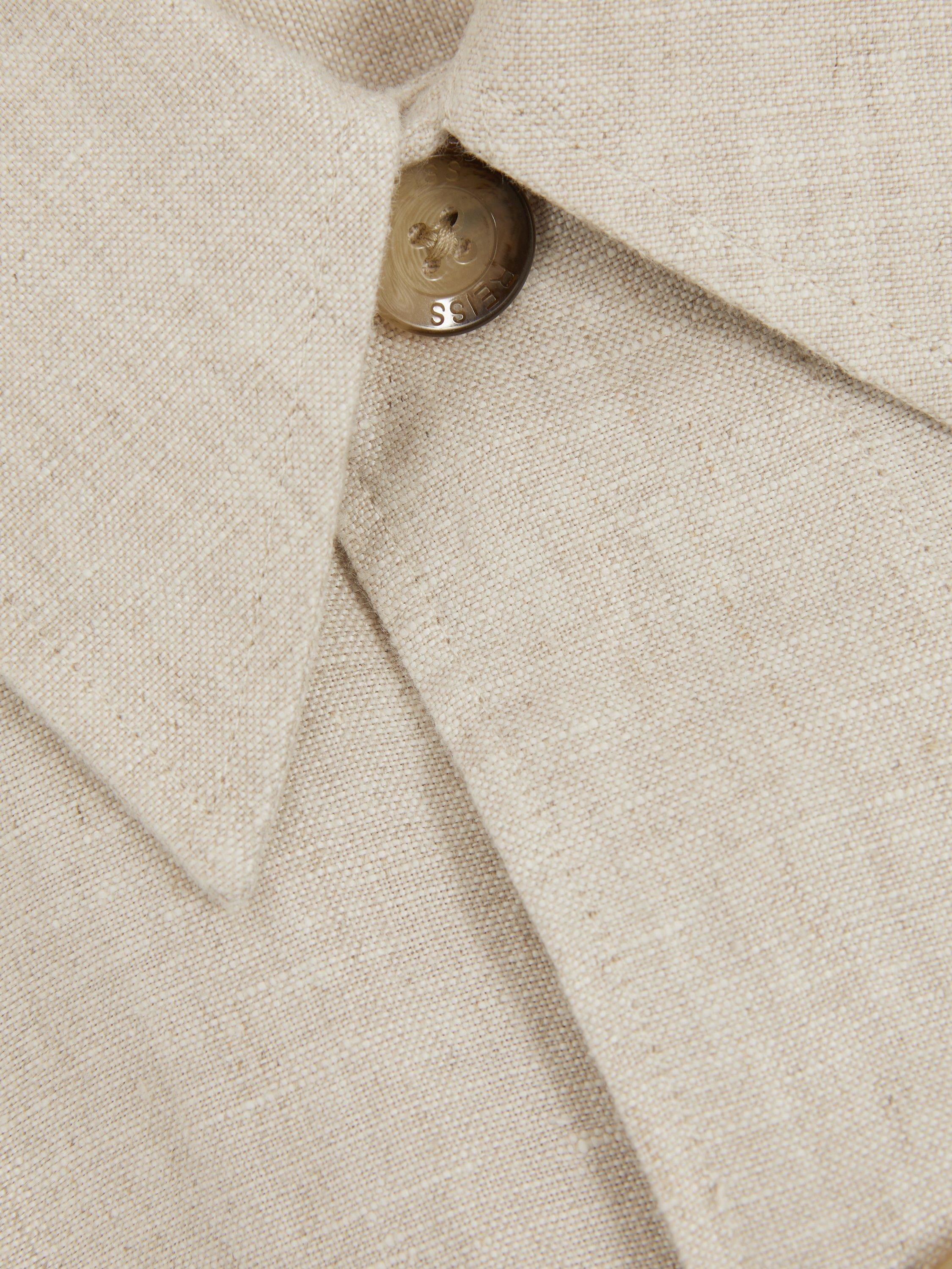 Product image 2 of 4, which shows Reiss Cadiz Linen Overshirt, Oatmeal, M