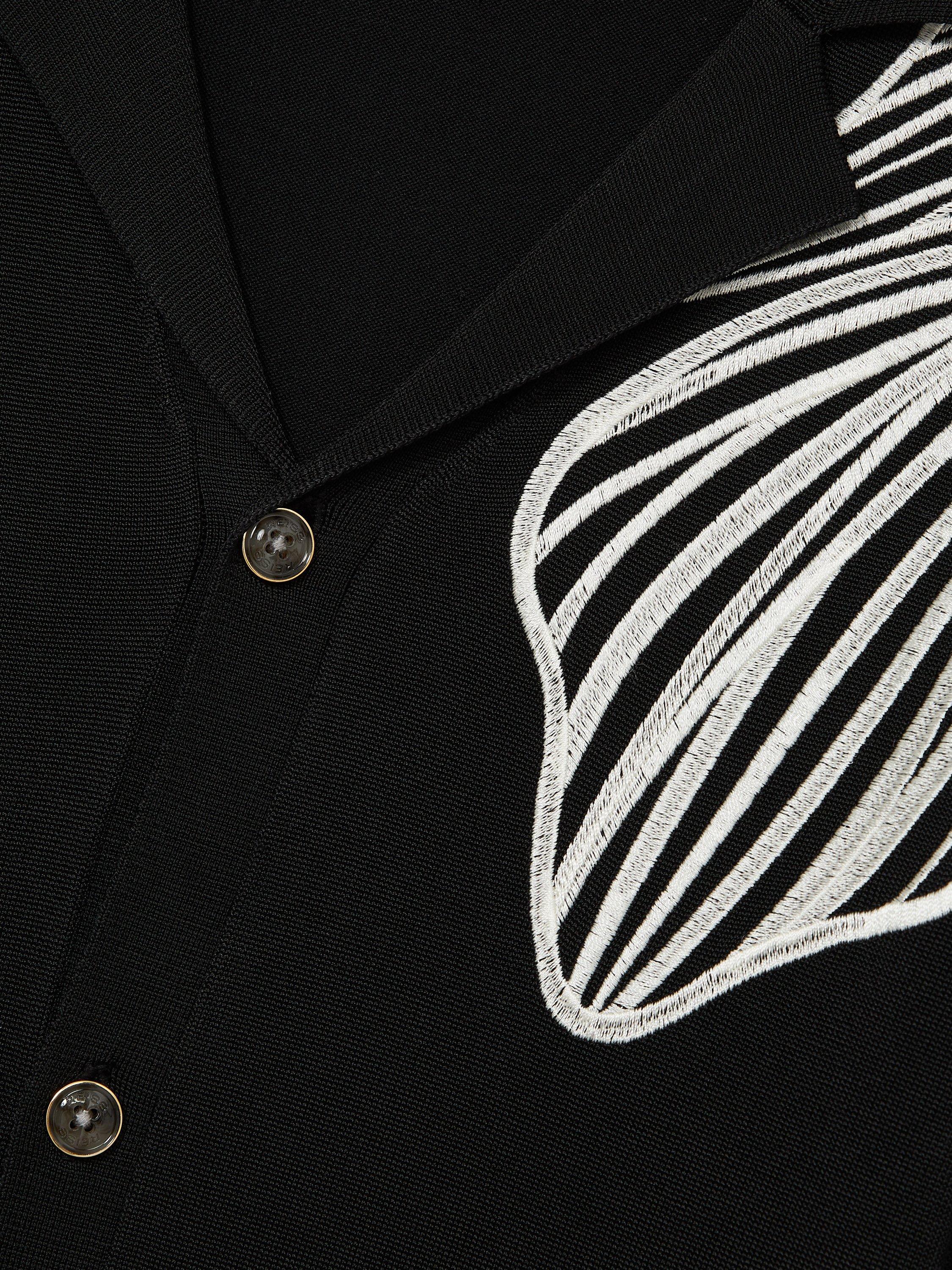 Product image 2 of 5, which shows Reiss Laurent Embroidered Shirt, Black/Multi, S