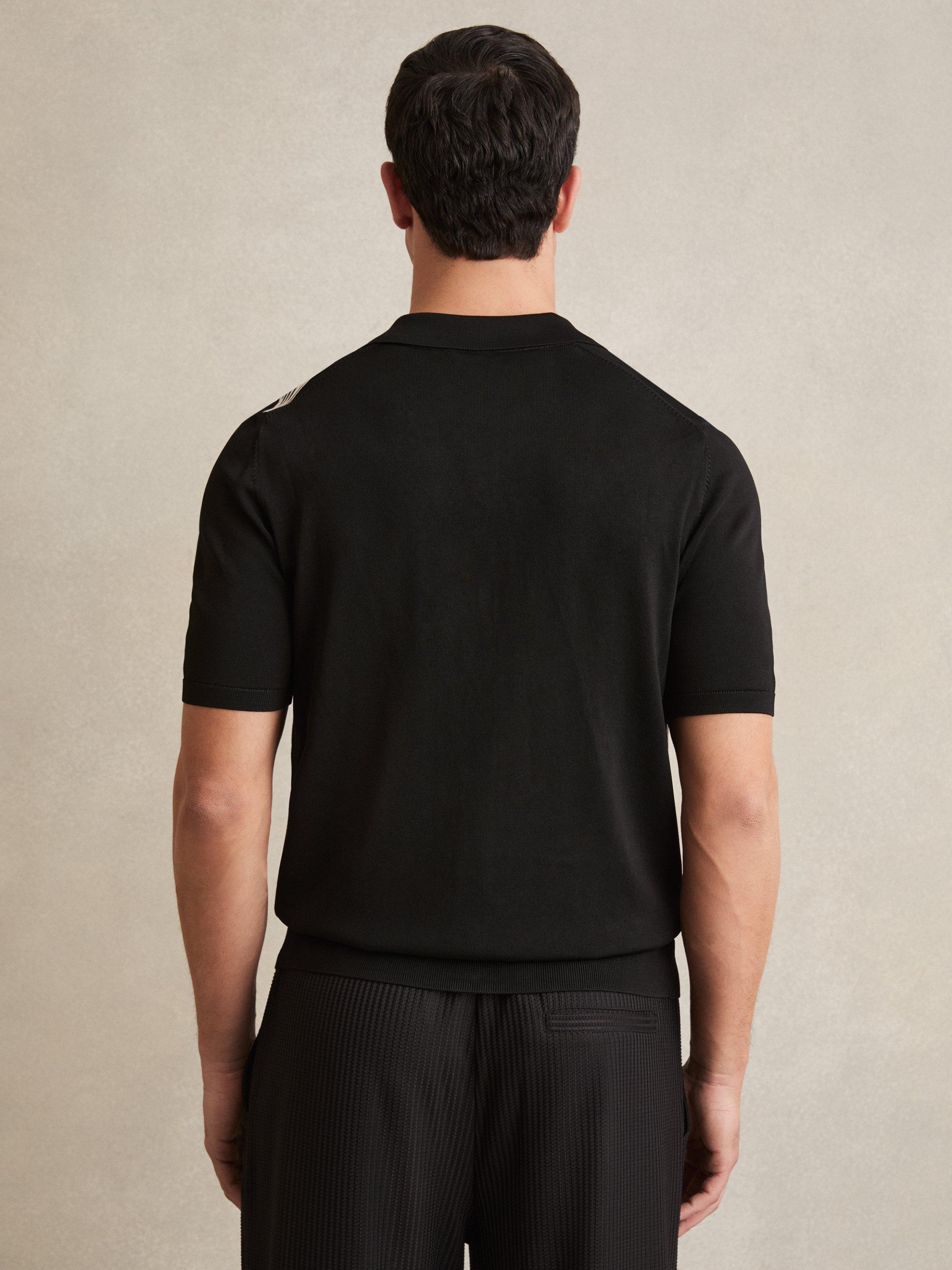 Product image 5 of 5, which shows Reiss Laurent Embroidered Shirt, Black/Multi, S