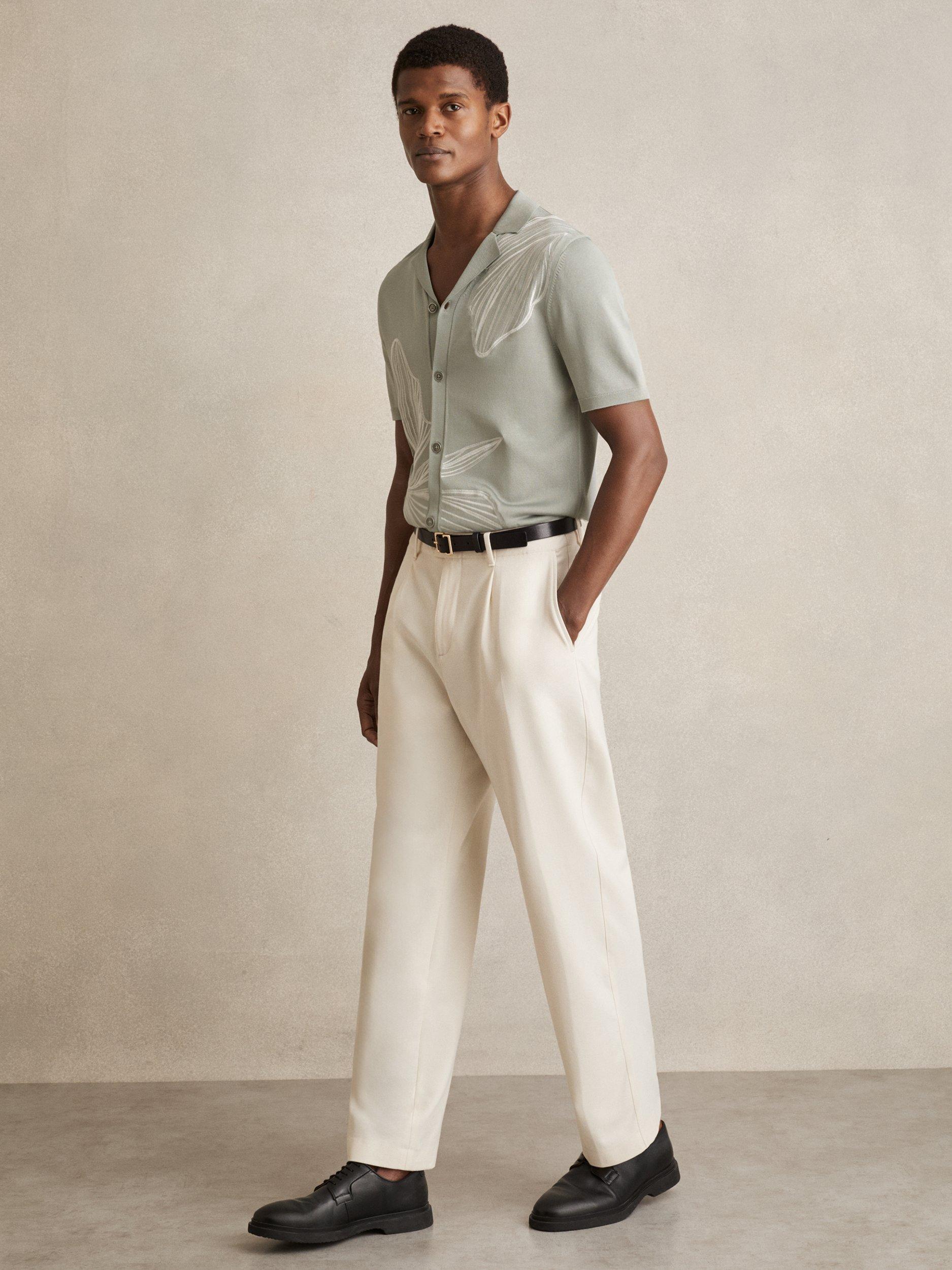 Product image 4 of 5, which shows Reiss Laurent Embroidered Shirt, Green/Multi, M