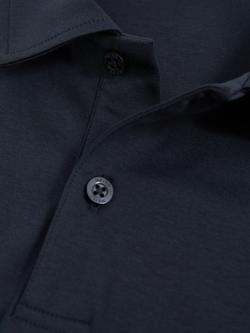 Reiss Earl Cotton Regular Fit Short Sleeve Polo Shirt - view 2, Navy