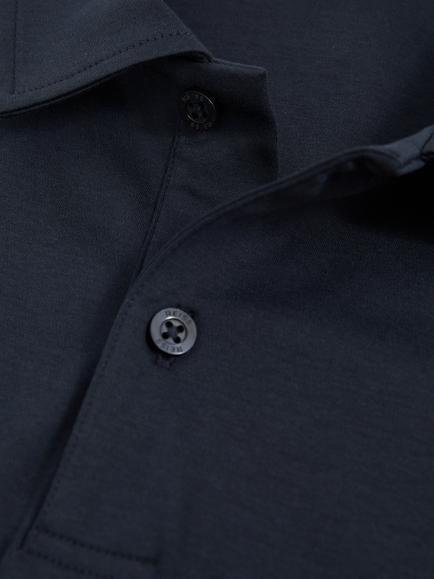 Reiss Earl Cotton Regular Fit Short Sleeve Polo Shirt - view 2, Navy