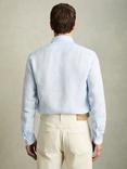 Reiss Ruban Linen Button-Through Shirt, Light Blue