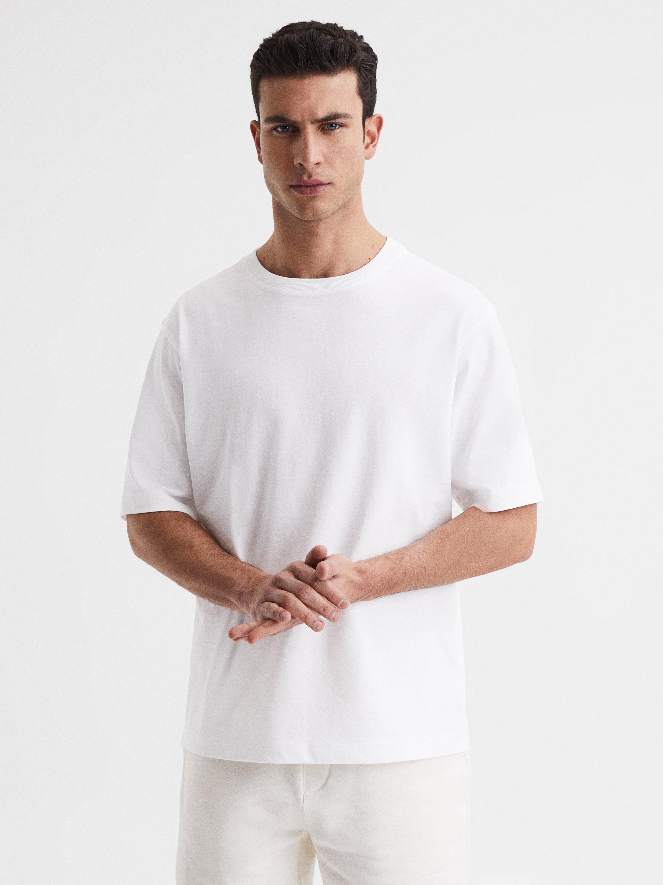 Product image 1 of 5, which shows Reiss Tate Crew Neck T-Shirt, White, XS