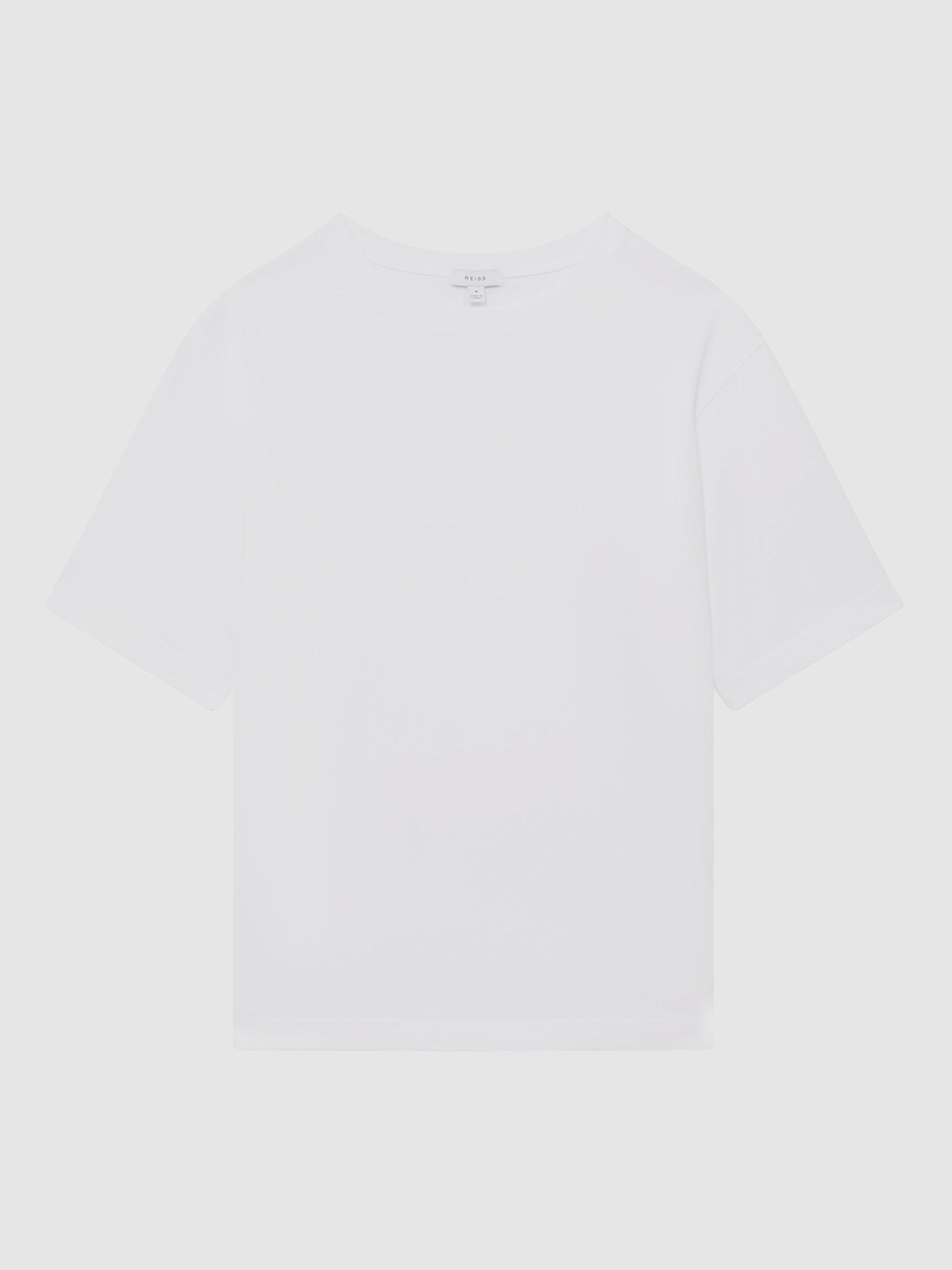Product image 3 of 5, which shows Reiss Tate Crew Neck T-Shirt, White, XS