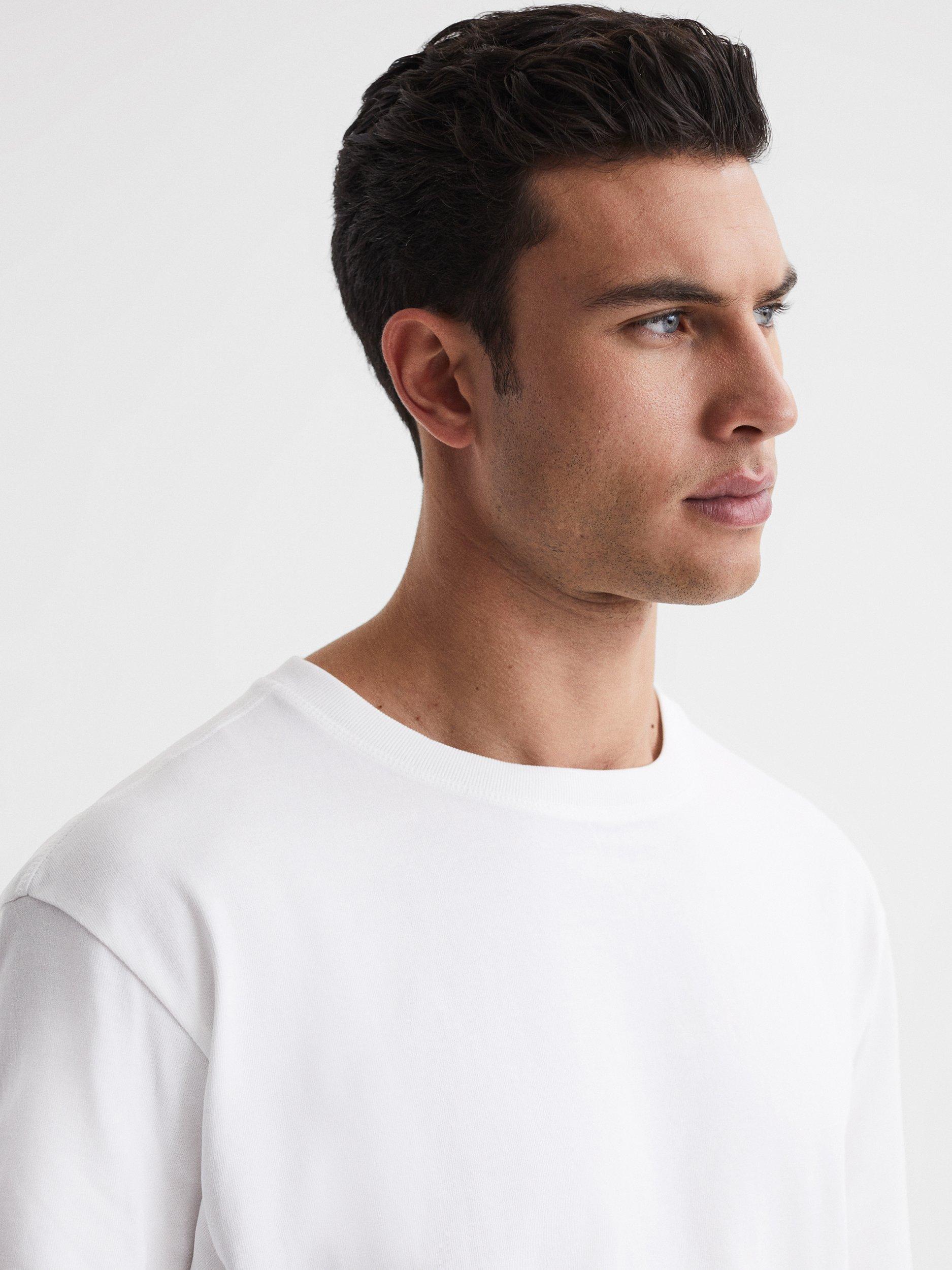 Product image 5 of 5, which shows Reiss Tate Crew Neck T-Shirt, White, XS