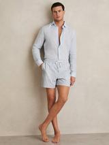 Reiss Bay Seersucker Stripe Swim Shorts
