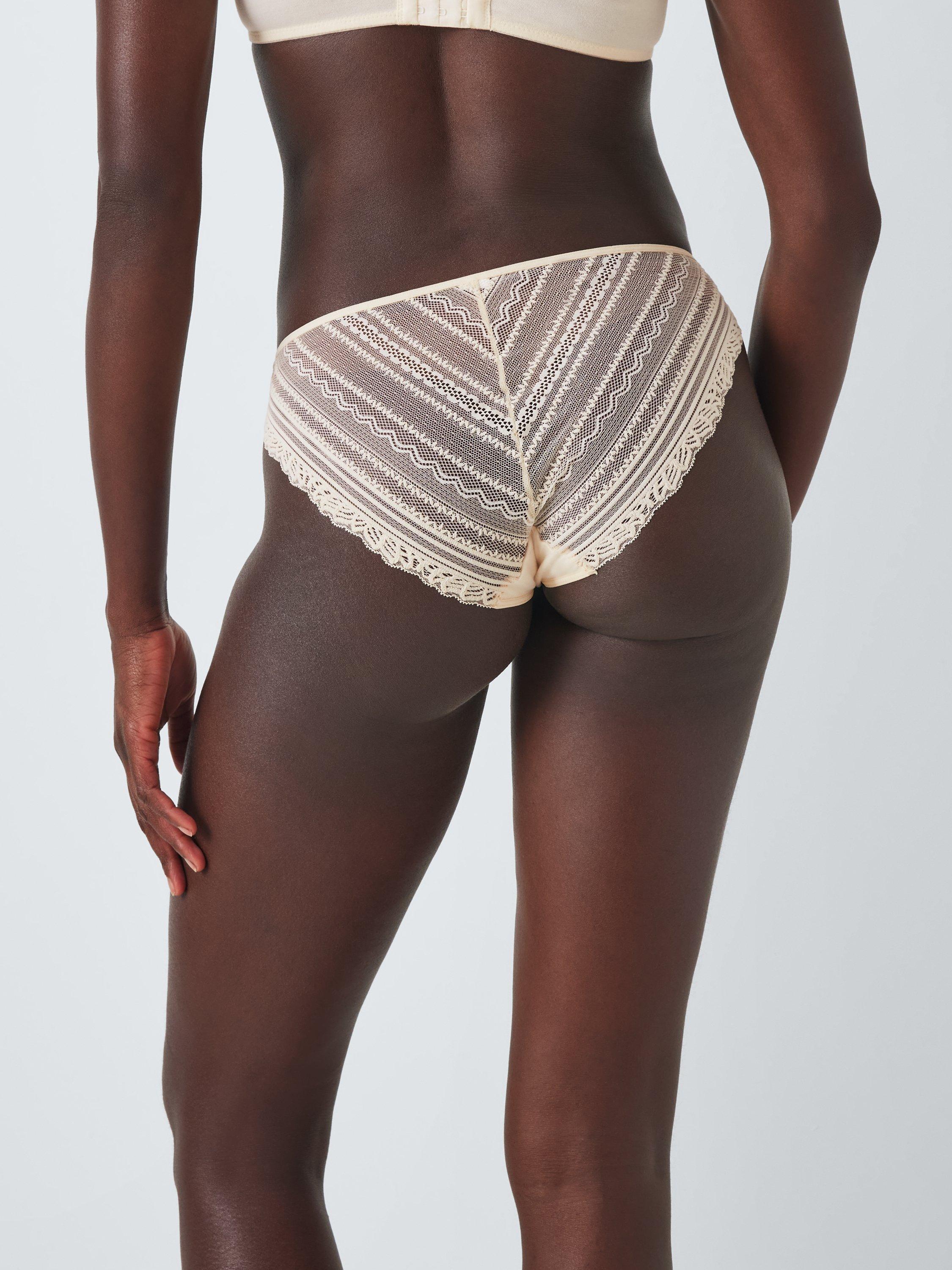 Product image 2 of 10, which shows John Lewis Isla Bikini Knickers, Cream Pink, 8