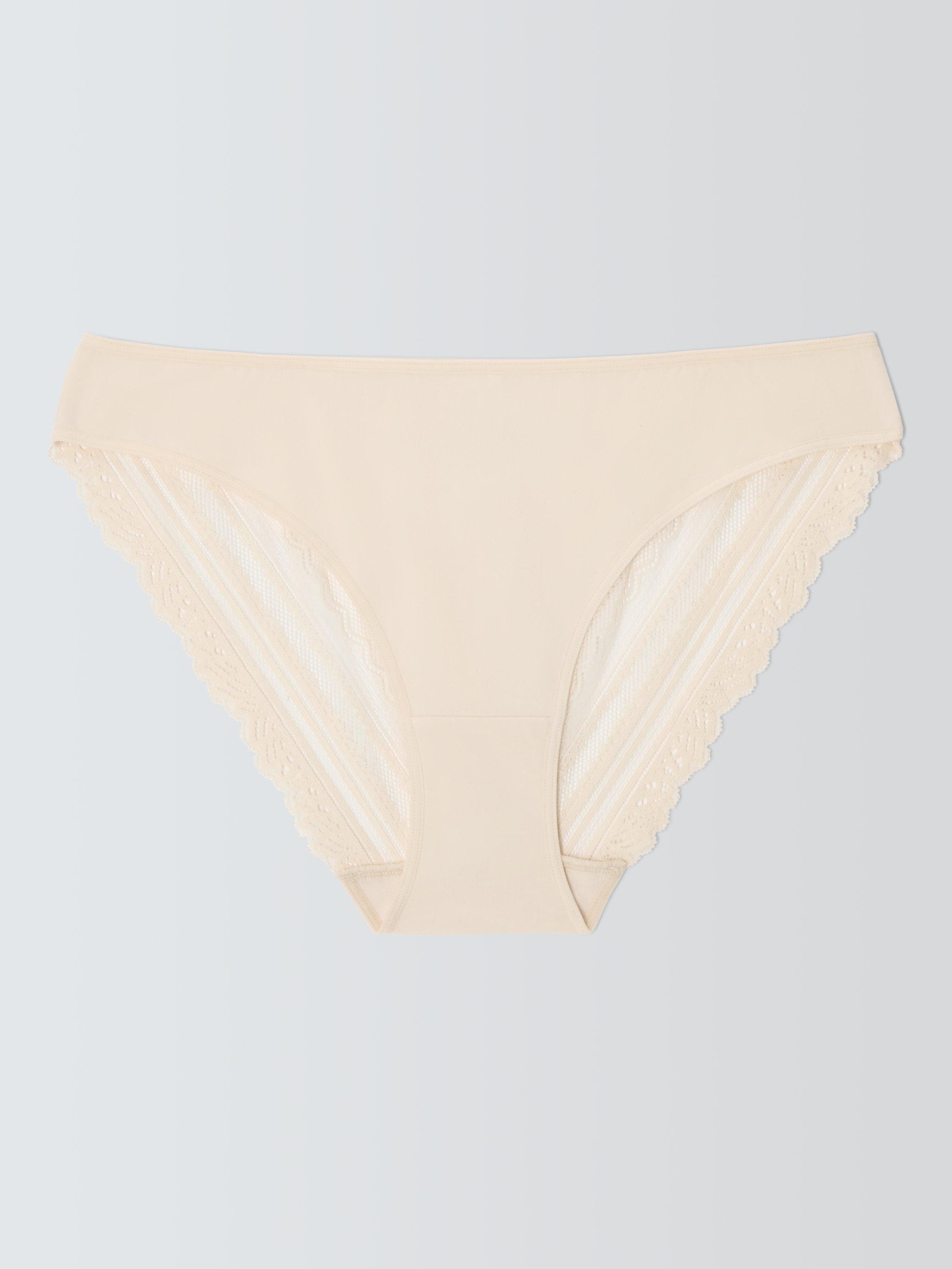 Product image 4 of 10, which shows John Lewis Isla Bikini Knickers, Cream Pink, 8