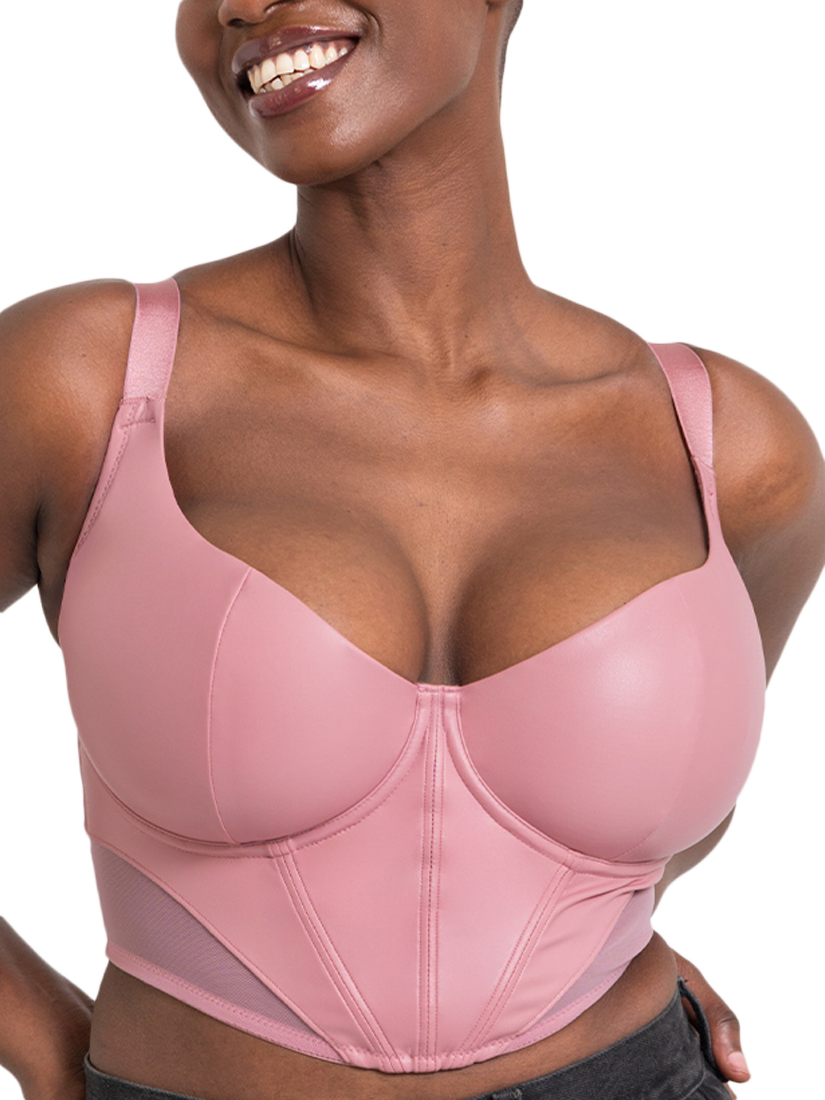 Product image 1 of 11, which shows Curvy Kate Storm Longline Balcony Bra, Dusky Rose, 30D