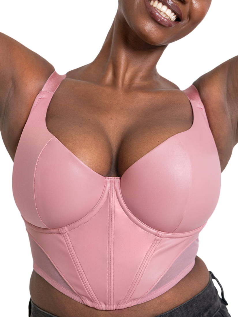 Product image 4 of 11, which shows Curvy Kate Storm Longline Balcony Bra, Dusky Rose, 30D