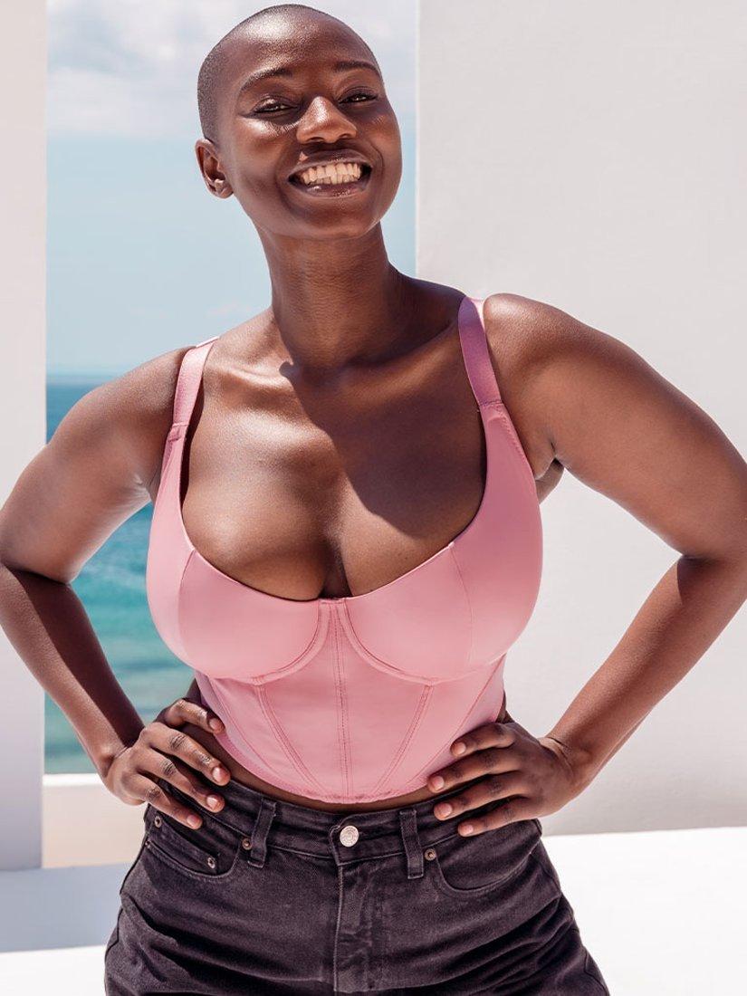 Product image 7 of 11, which shows Curvy Kate Storm Longline Balcony Bra, Dusky Rose, 30D