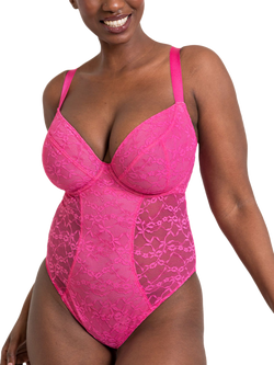 Curvy Kate All Night Lace Body, Hot Pink/Blush, Hot Pink/Blush