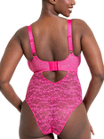 Curvy Kate All Night Lace Body, Hot Pink/Blush