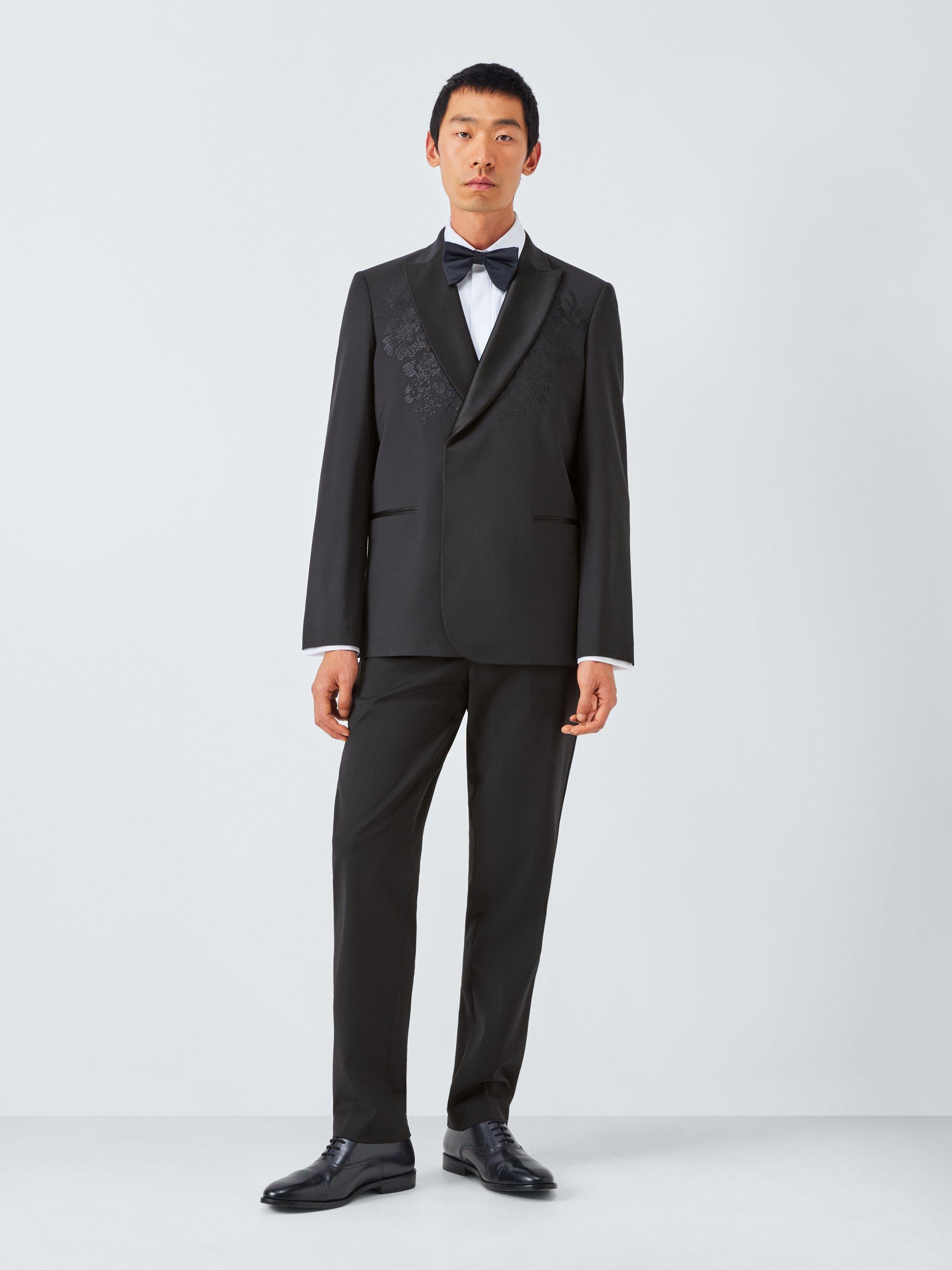Product image 3 of 6, which shows John Lewis Regular Fit Embroidered Wool Blend Dinner Jacket, Black, 38R