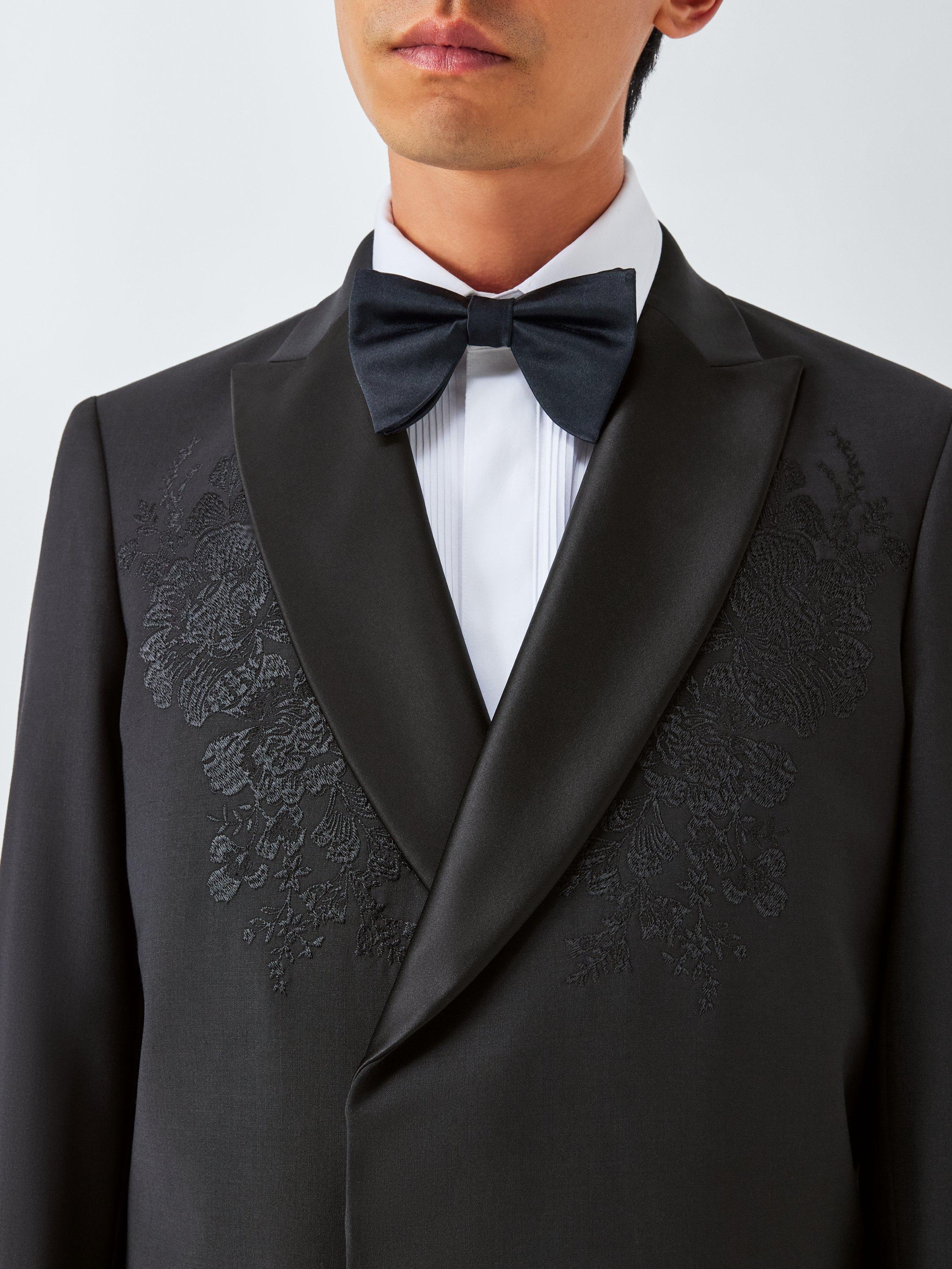 Product image 5 of 6, which shows John Lewis Regular Fit Embroidered Wool Blend Dinner Jacket, Black, 38R