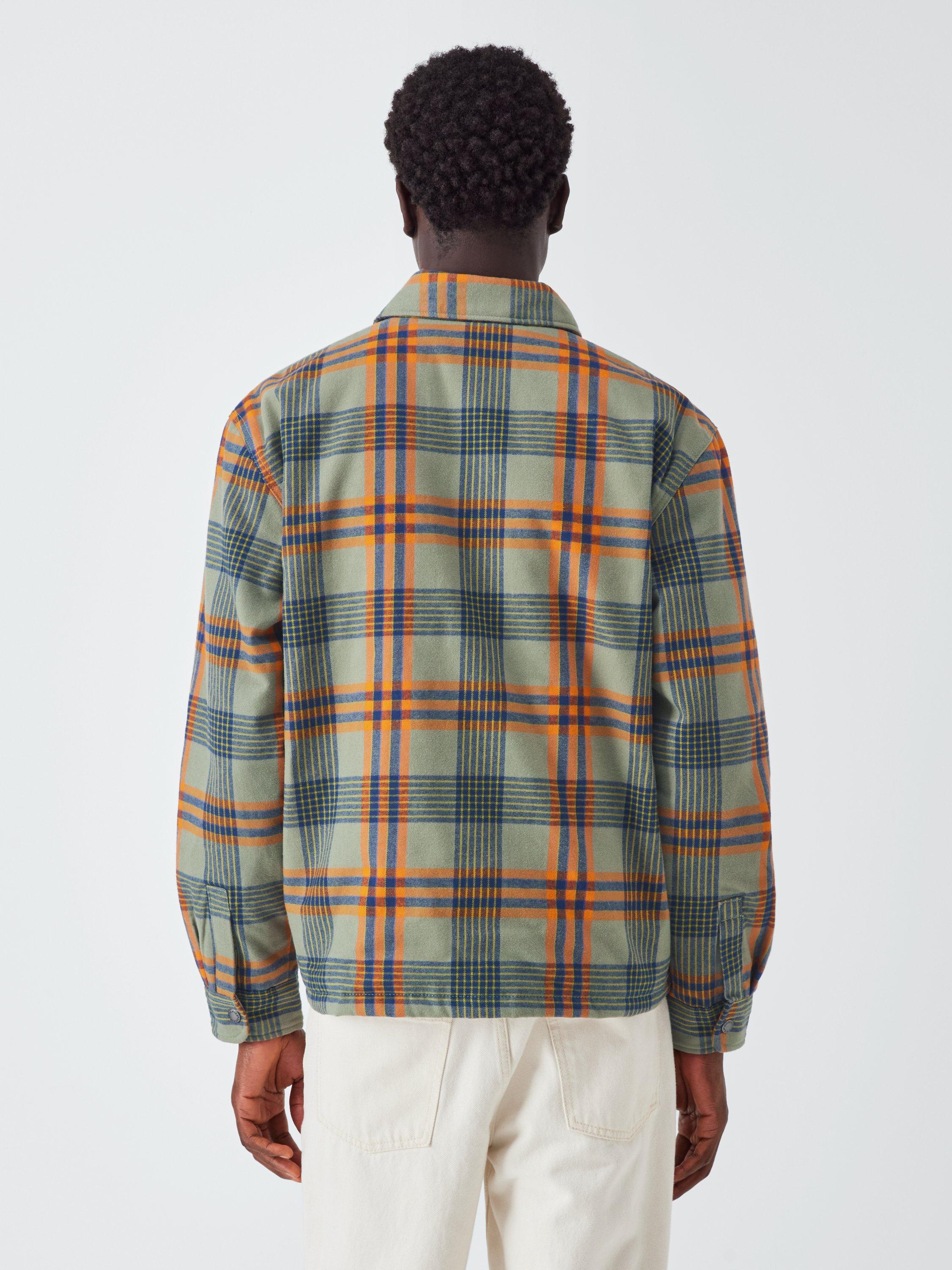 Product image 2 of 6, which shows Dickies Petersburg Cotton Blend Check Shacket, Sea Spray, XXL