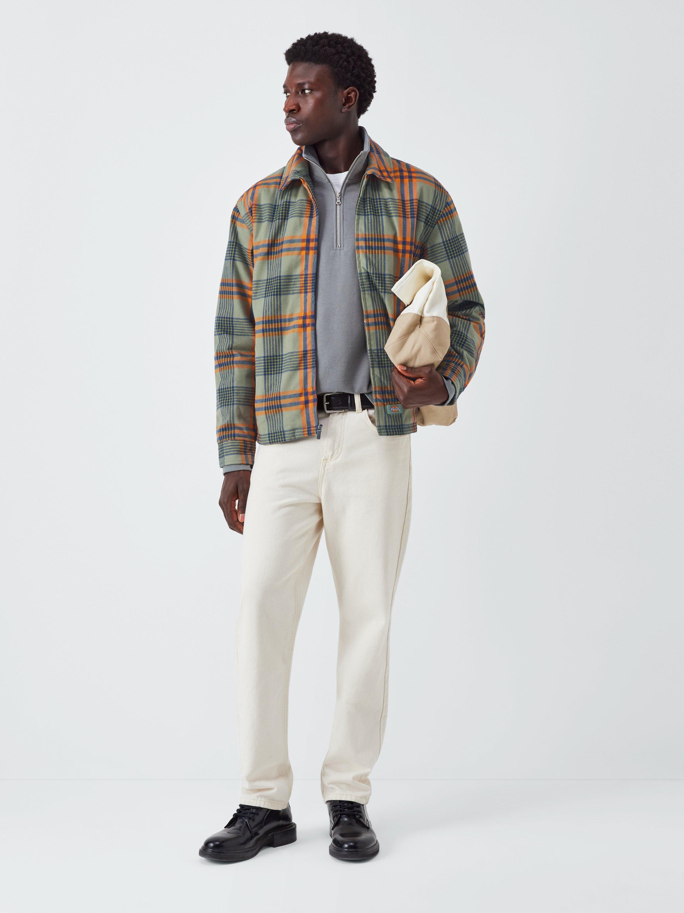 Product image 3 of 6, which shows Dickies Petersburg Cotton Blend Check Shacket, Sea Spray, XXL