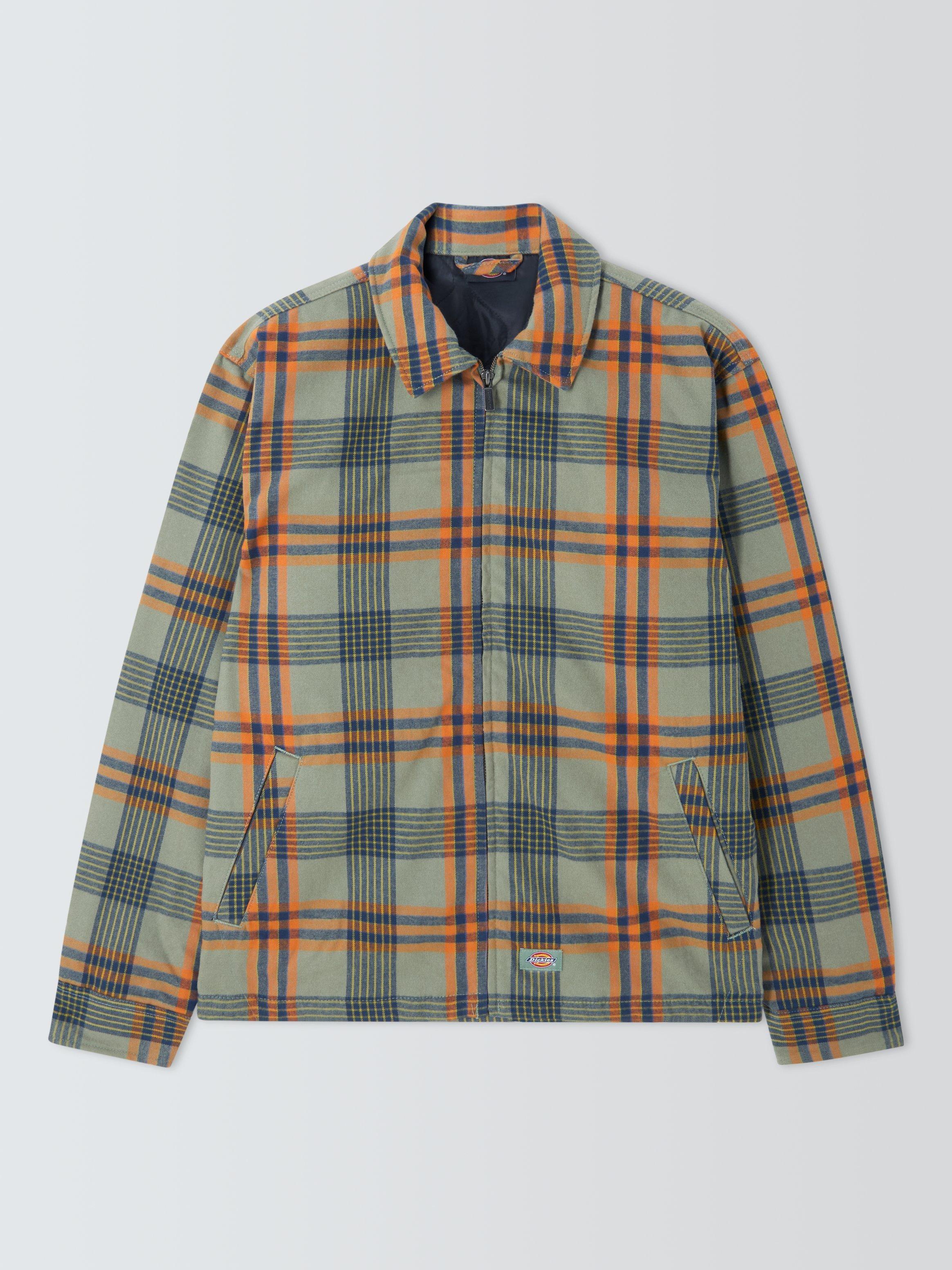 Product image 4 of 6, which shows Dickies Petersburg Cotton Blend Check Shacket, Sea Spray, XXL