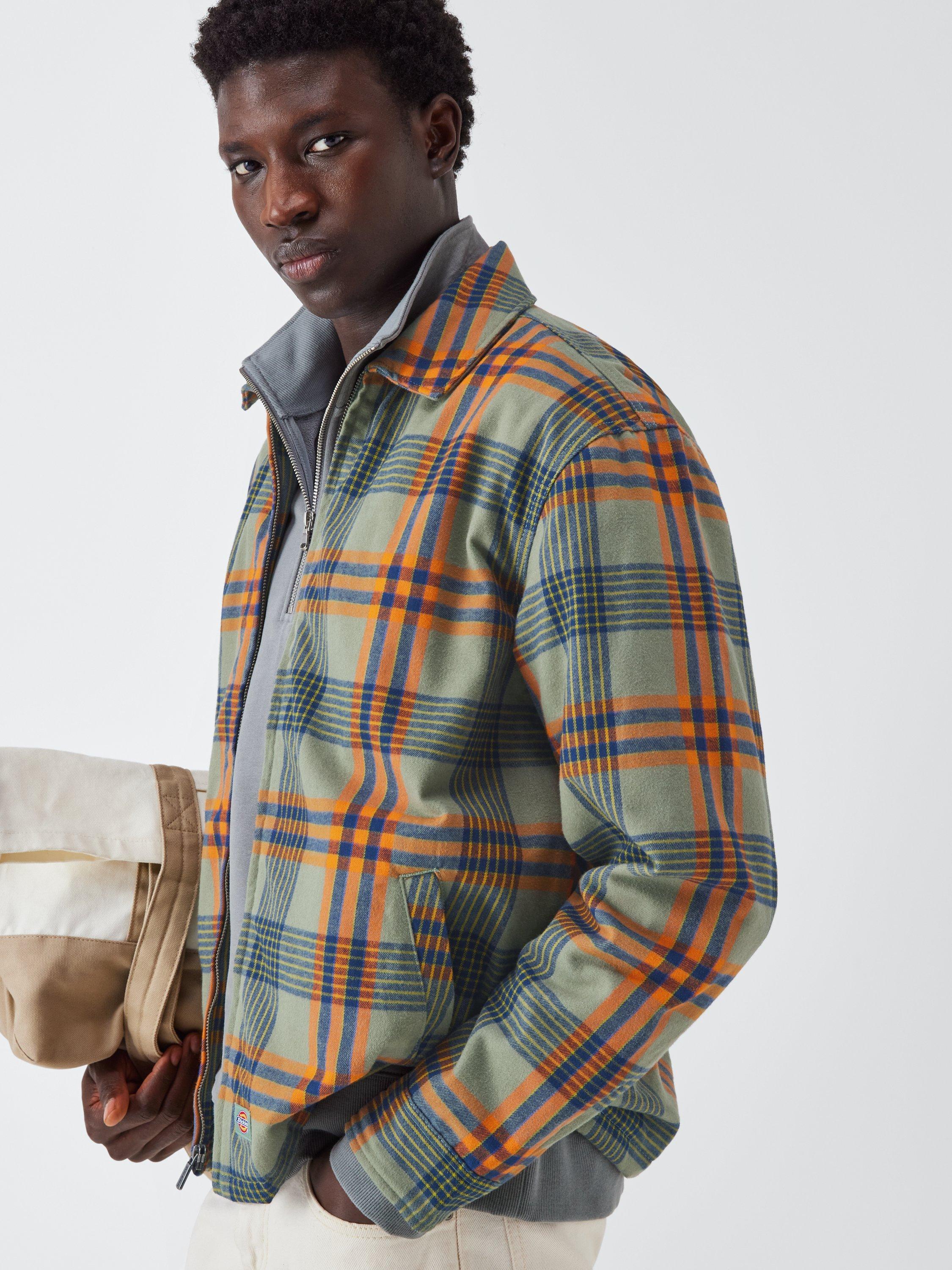 Product image 6 of 6, which shows Dickies Petersburg Cotton Blend Check Shacket, Sea Spray, XXL