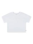 Levi's Kids' Dolman Cotton Blend Short Sleeved Logo T-Shirt, Blanc De Blanc