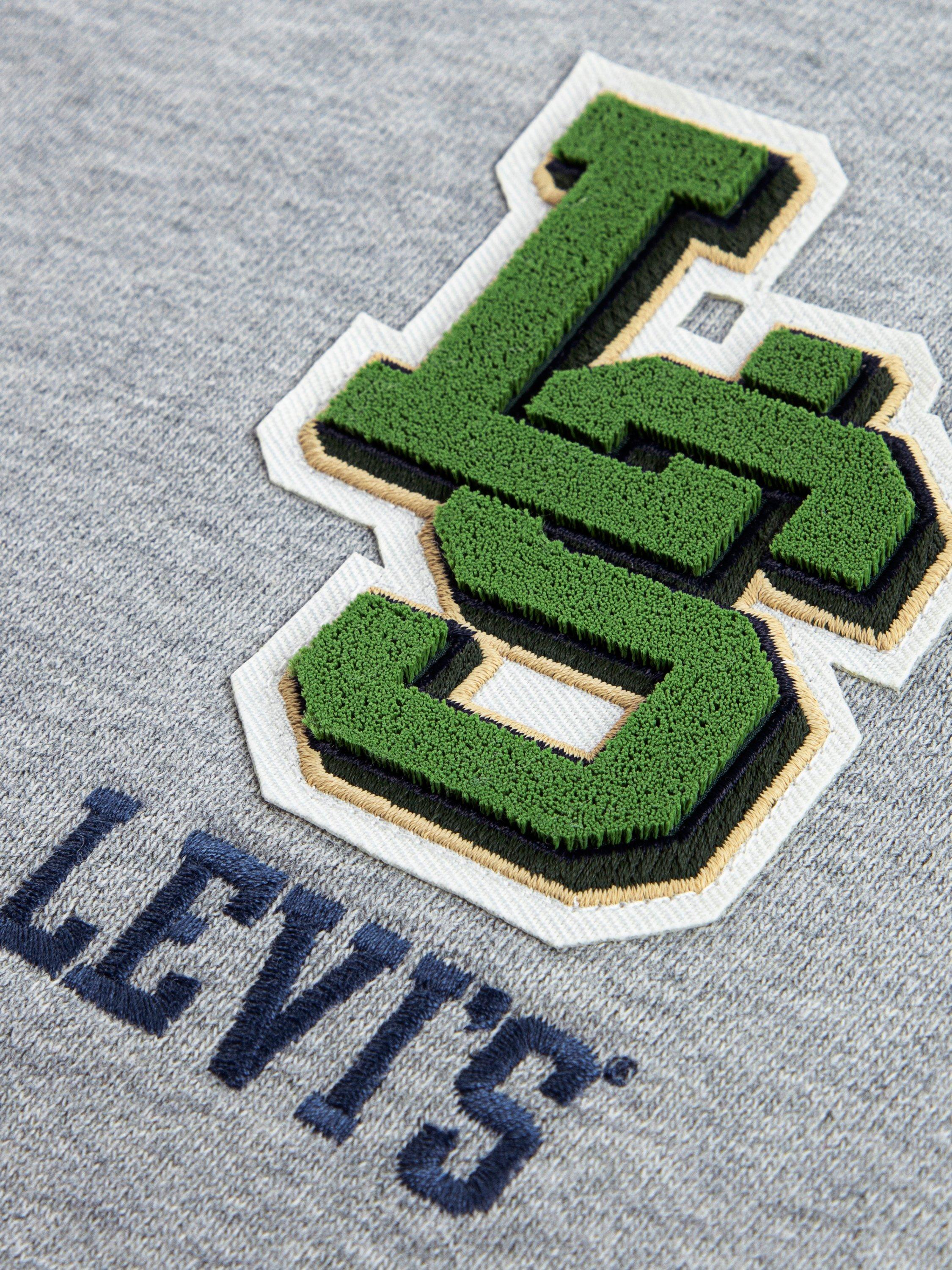Product image 3 of 3, which shows Levi's Kids' Cotton Blend Monogram Crew Neck Sweatshirt, Grey Heather, 12 years
