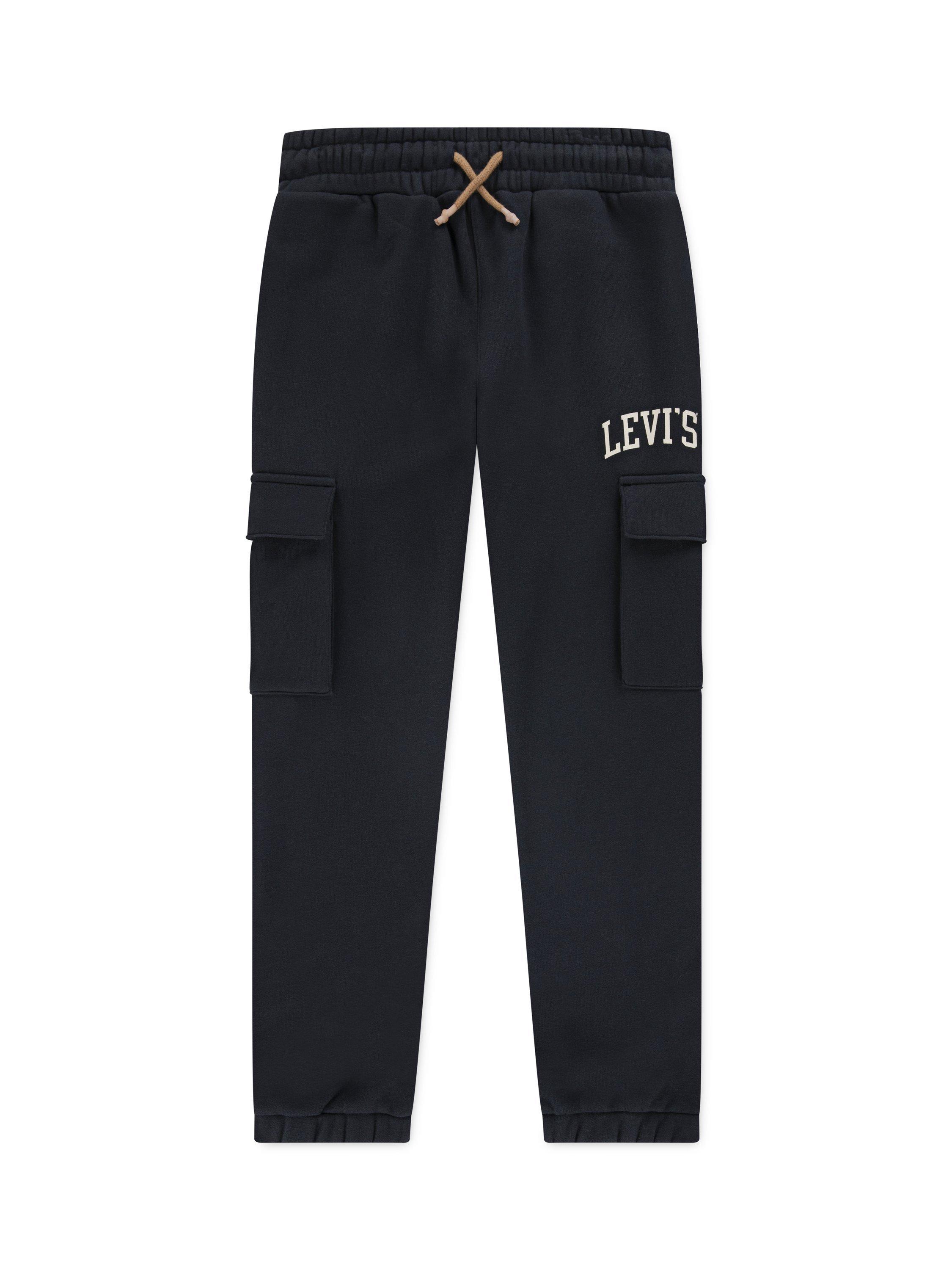 Product image 1 of 4, which shows Levi's Kids' Cotton Blend Drawstring Jogging Bottoms, Jet Black, 10 years