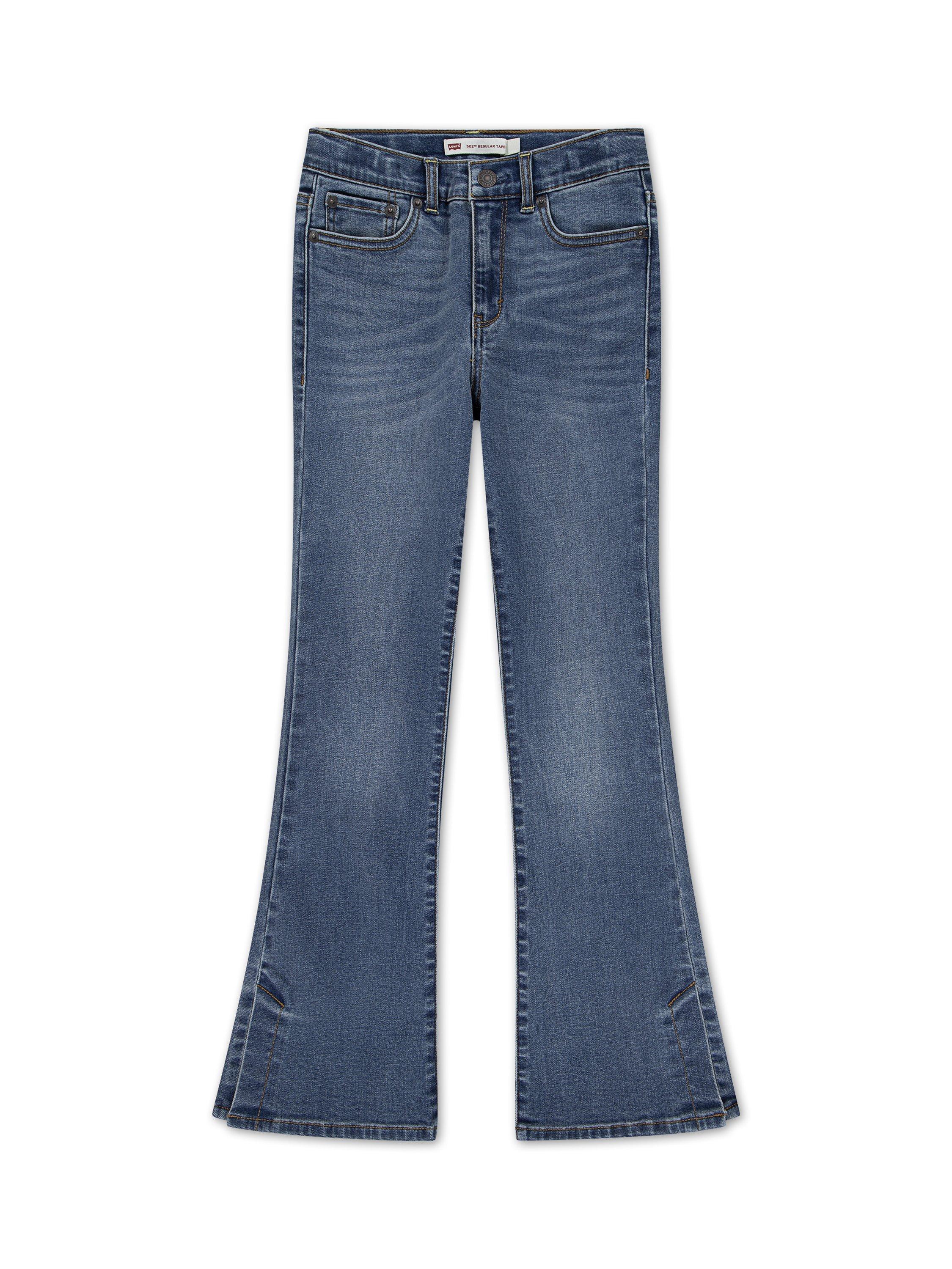 Product image 1 of 5, which shows Levi's Kids' Denim 726 Flared Slit Jeans, Blue Wave, 10 years