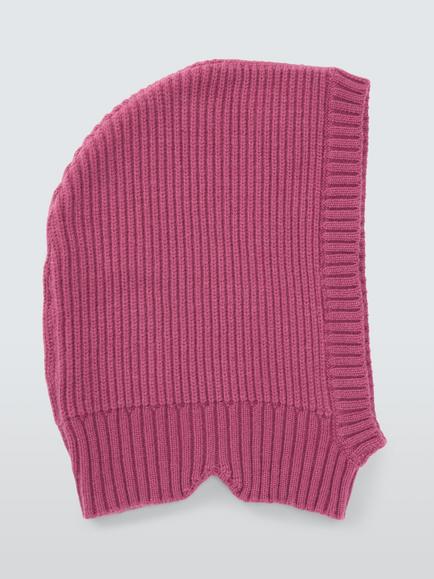 John Lewis Kids' Knit Hood, Berry - view 2, Berry