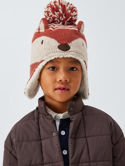 John Lewis Fox Trapper Hat, Orange Multi, Orange Multi