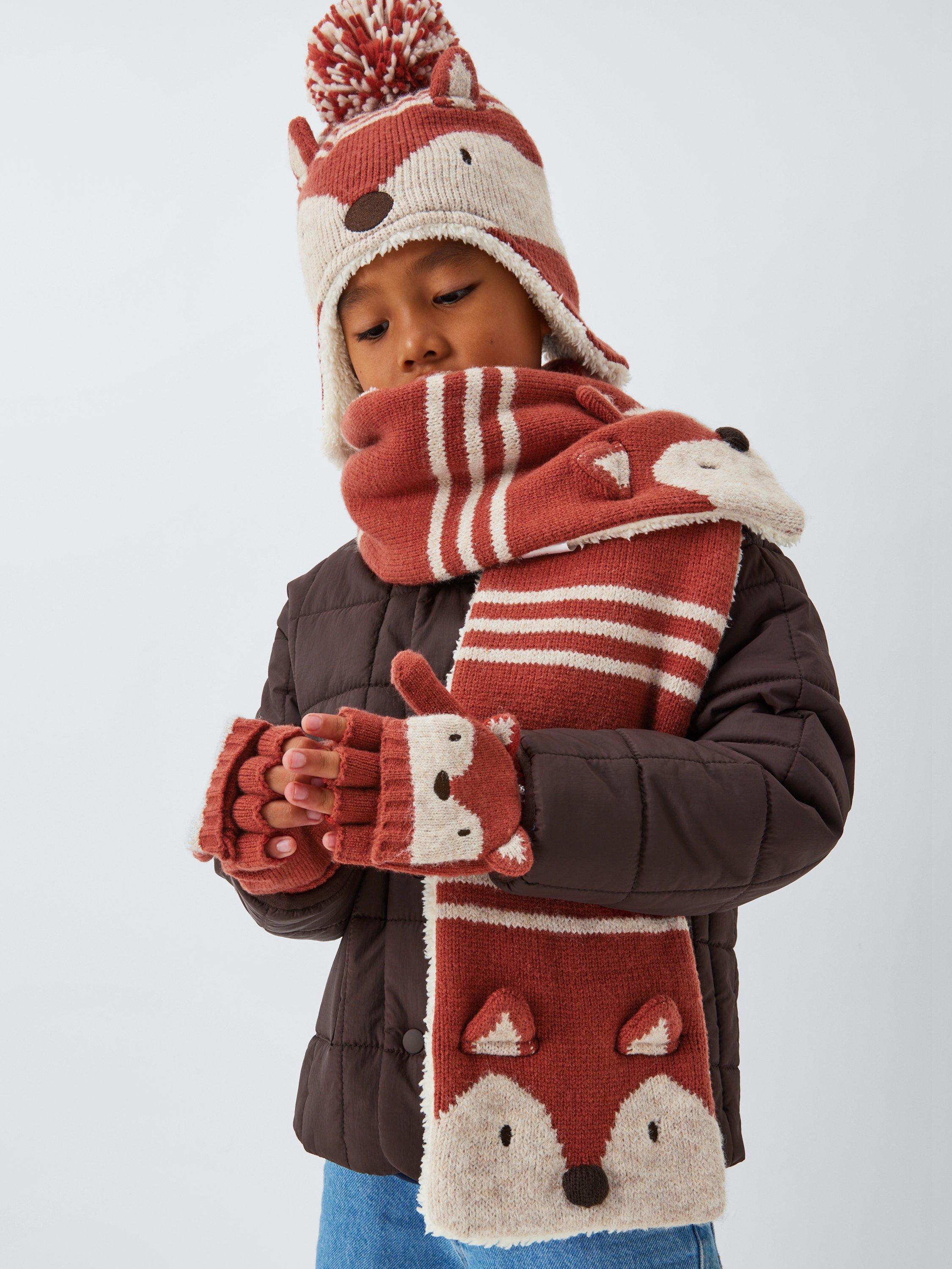 Product image 5 of 5, which shows John Lewis Fox Trapper Hat, Orange Multi, 3-5 years