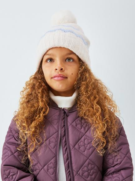 John Lewis Kids' Fairisle Lurex Beanie Hat, Blue, Blue