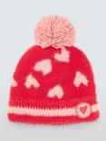 John Lewis Kids' Heart Beanie Hat, Red